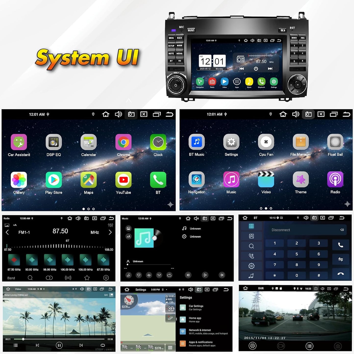 Amaseaudio Android 14 Autoradio 7zoll für Benz W169 W245 W906, 8 Kern (4+64)