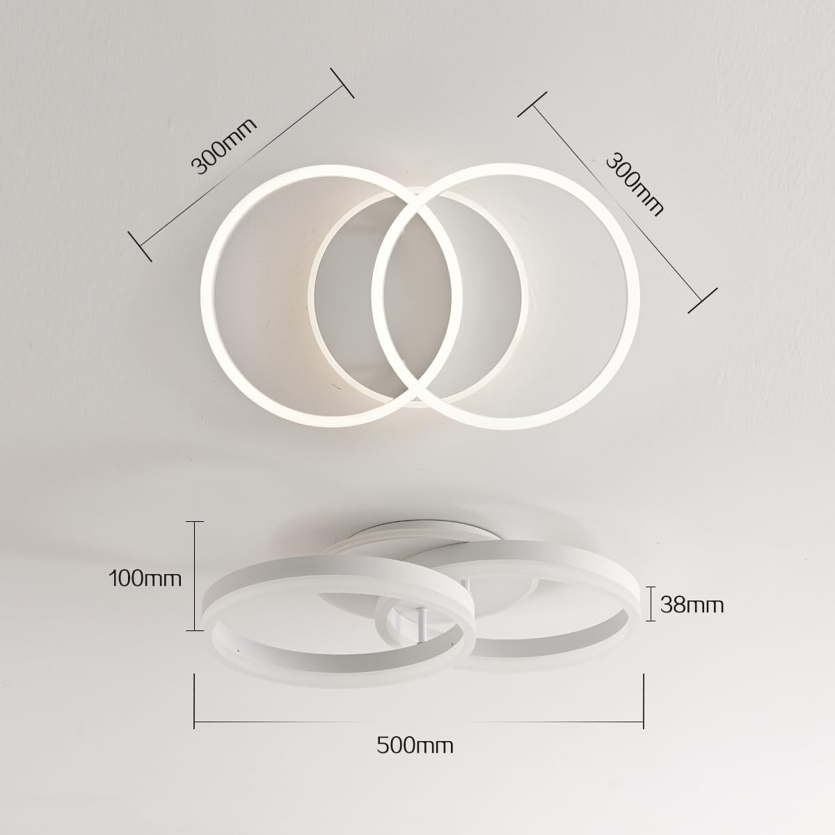 Amdelne Smart Deckenlampe, LED  50cm, 36W,mit Alexa,Fernbedienung Dimmbar