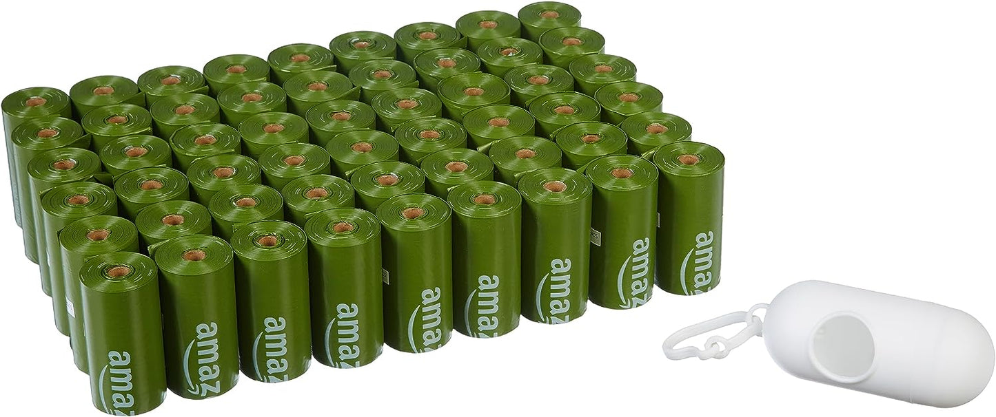 Amazon Basics Hundekotbeutel mit Spender und Leinenclip, geruchlos, 33 x 22,9 cm, 810 Stück (15 Beutel pro Rolle, 54 Rollen)