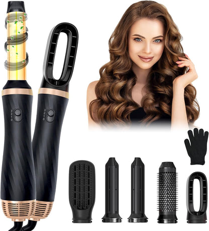 Anluomania Warmluftbürste Set, Airstyler Set 1000W, Air styler, mit 5 Ersatz,