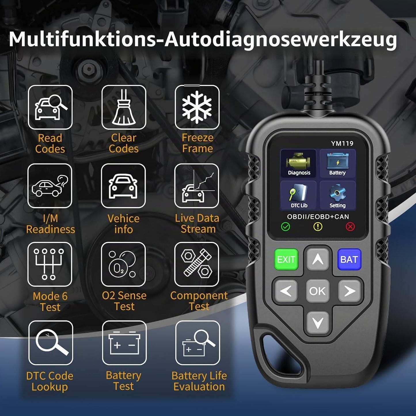 Anluomania OBD2 Diagnosegerät Auto, Codeleser,für Autos Nach 1996