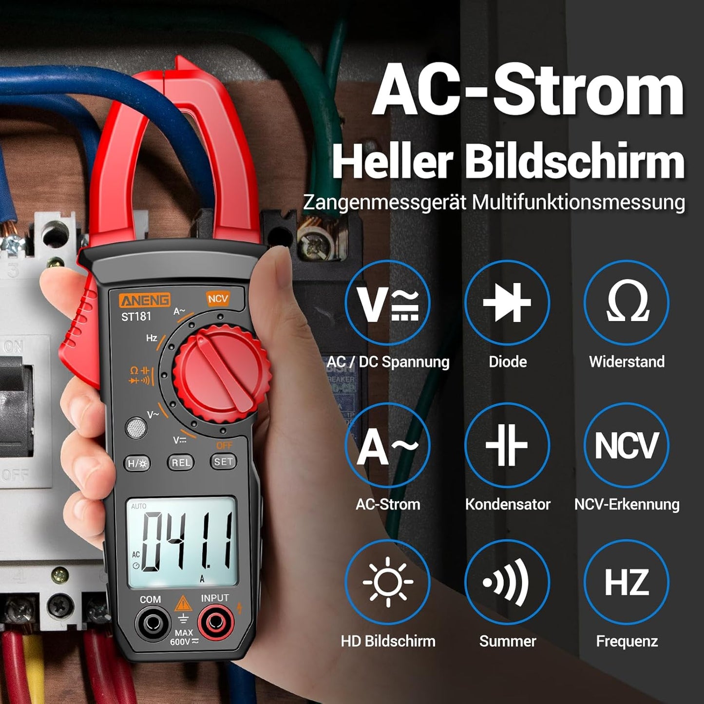 ANENG Multimeter ST181 Stromzange,4000 Counts TRMS mit AC/DC-Spannung