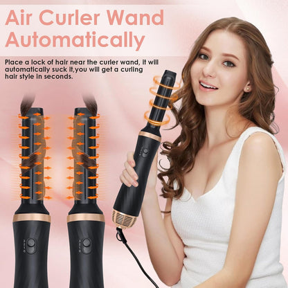 Anluomania Warmluftbürste Set, Airstyler Set 1000W, Air styler, mit 5 Ersatz,