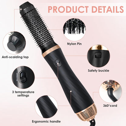 Anluomania Warmluftbürste Set, Airstyler Set 1000W, Air styler, mit 5 Ersatz,
