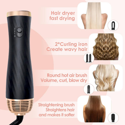 Anluomania Warmluftbürste Set, Airstyler Set 1000W, Air styler, mit 5 Ersatz,