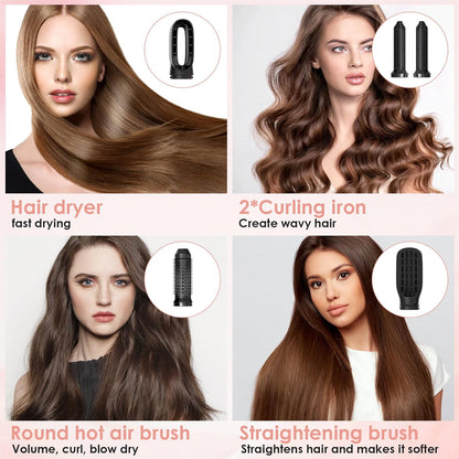 Anluomania Warmluftbürste Set, Airstyler Set 1000W, Air styler, mit 5 Ersatz,