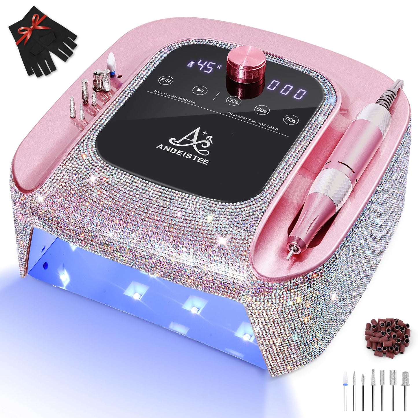 ANBEISTEE 2-in-1 Nagelfräser & UV-Licht für Nägel, 45000 RPM,UV-Licht