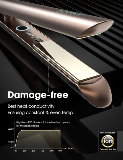 ANGENIL Titan-Glätteisen und Lockenwickler 2 in 1, glättende Lockenstäbe