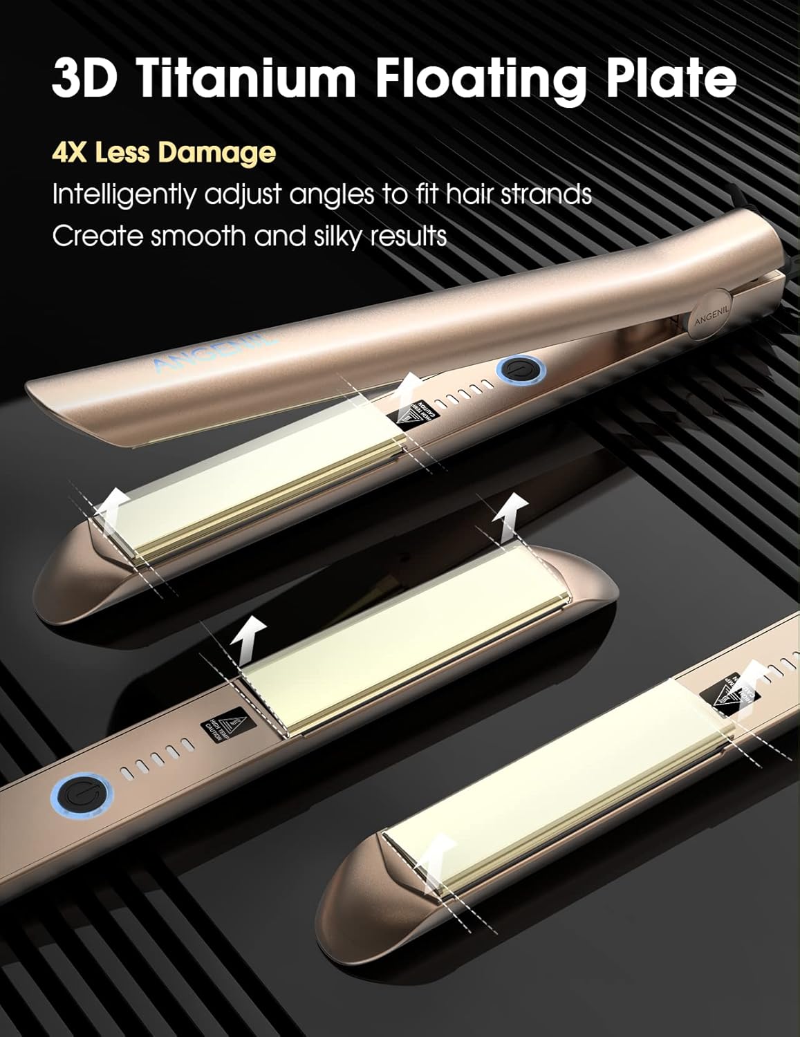 ANGENIL Titan-Glätteisen und Lockenwickler 2 in 1, glättende Lockenstäbe