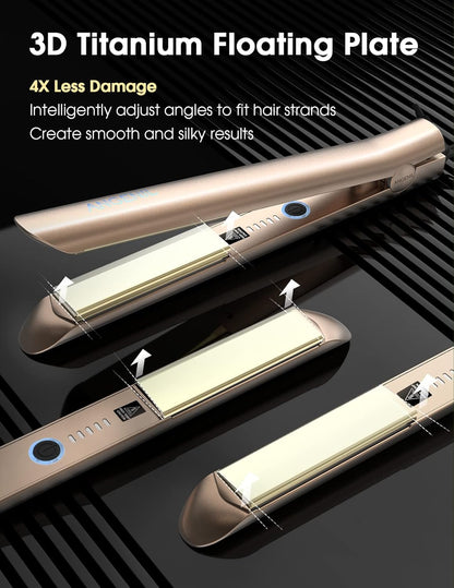 ANGENIL Titan-Glätteisen und Lockenwickler 2 in 1, glättende Lockenstäbe