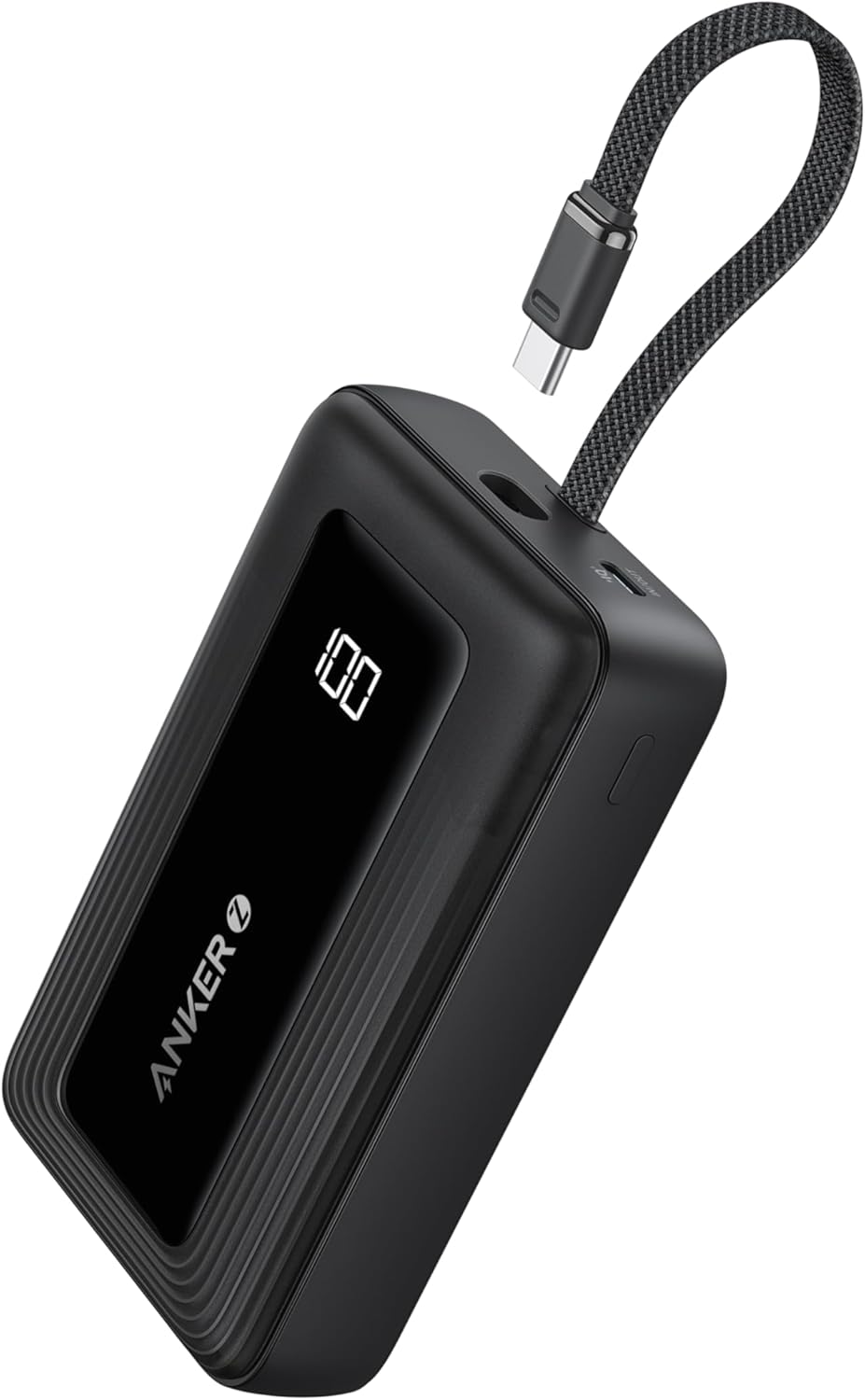 Anker Zolo Power Bank, 20.000 mAh, 30W mit integriertem USB-C-Kabel, 1 USB-C- und A-Kabel,Blau