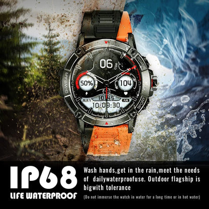 ANSUNG Montre connectée pour hommes avec fonction de téléphone, écran tactile IPS de 1,52 pouces, étanche à 50 m, moniteur d'activité physique, SpO2, moniteur de fréquence intelligent, 400 mAh, grand tracker d'activité extérieur Akku, montre militaire