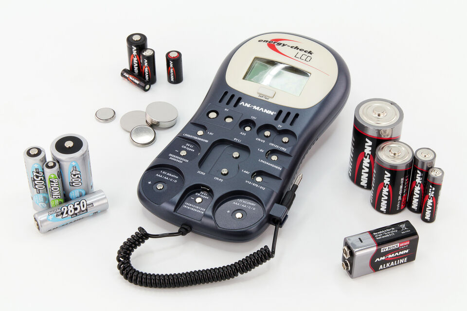 Testeur de batterie ANSMANN Energy Check LCD - Informations sur la capacité et le niveau d'énergie 