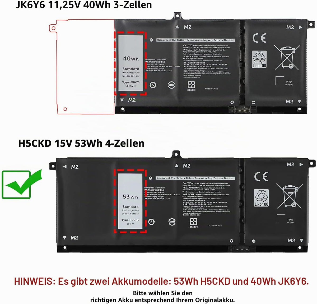ANTIEE 53Wh H5CKD Laptop Akku für Dell Latitude 3410 3510 Inspiron 5300..