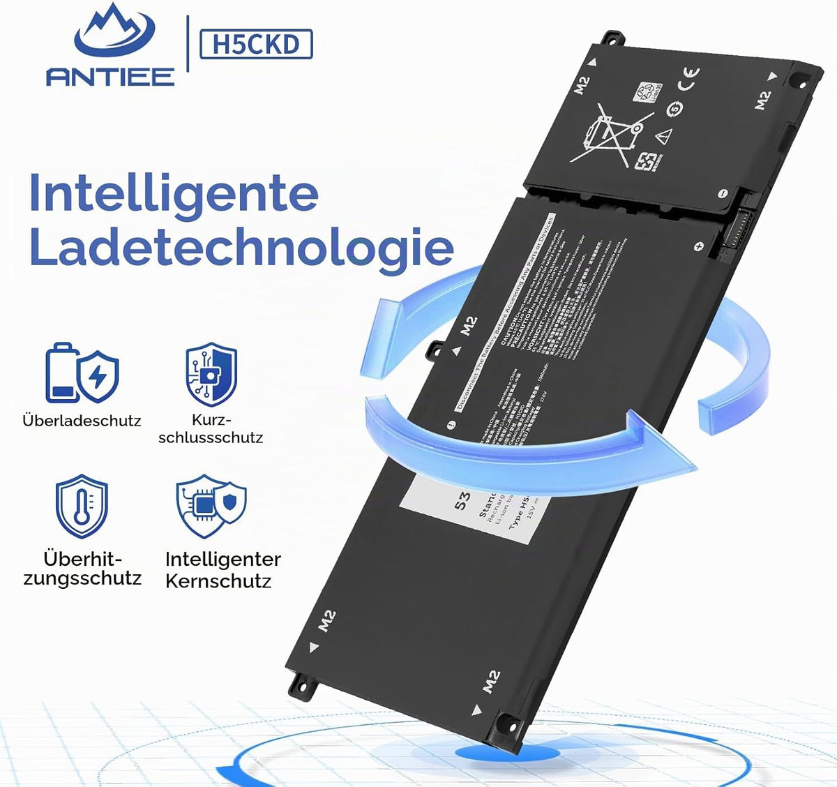 ANTIEE 53Wh H5CKD Laptop Akku für Dell Latitude 3410 3510 Inspiron 5300..