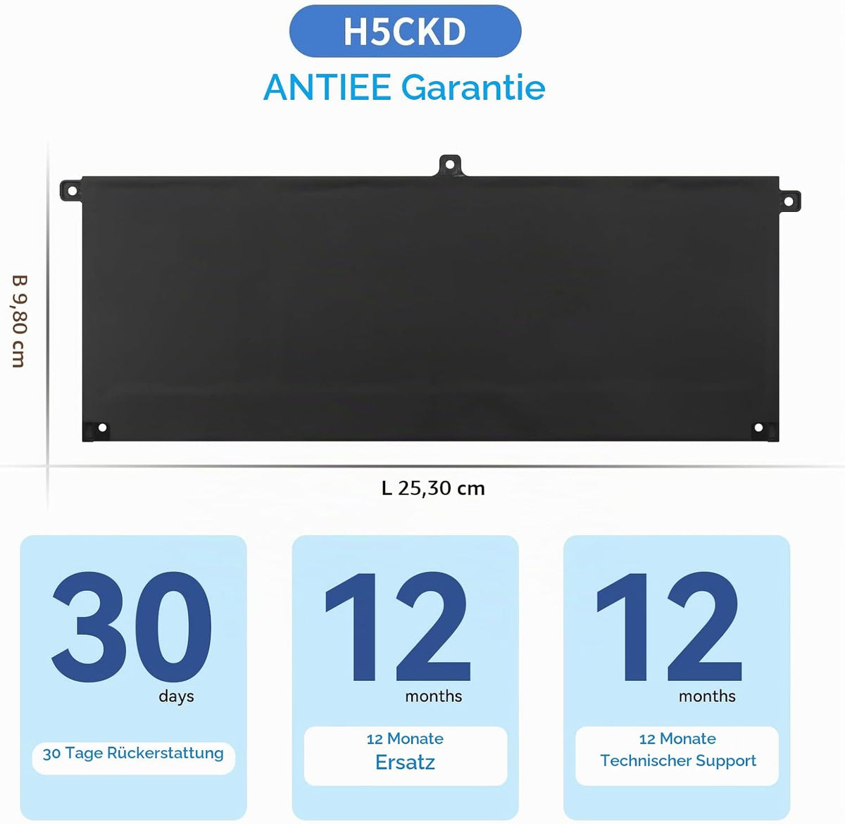 ANTIEE 53Wh H5CKD Laptop Akku für Dell Latitude 3410 3510 Inspiron 5300..