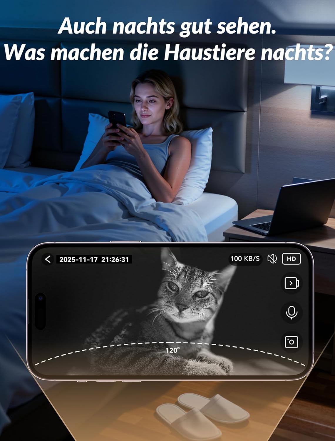 Apetdola Futterautomat Katze Mit Kamera, KI Futterautomat 5L, 1–6 Mahlzeiten
