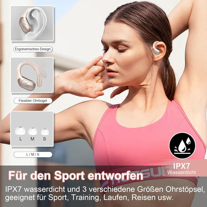 Aptkdoe  HD65 Bluetooth Kopfhörer Sport,  5.3  mit ENC Mikrofon Pink