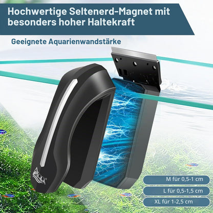 AQQA  Aquarium Scheibenreiniger, Upgrade Starke Magnet für Fischglasbecken (XL)