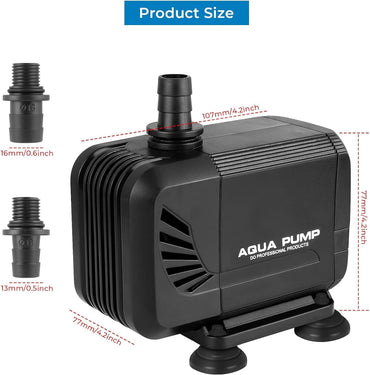 Mixigoo Teichpumpe Aquarium 15W Tauchpumpe Gartenpumpe Fontäne Wasserpumpe 1500L/H Pump