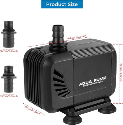 Mixigoo Teichpumpe Aquarium 15W Tauchpumpe Gartenpumpe Fontäne Wasserpumpe 1500L/H Pump