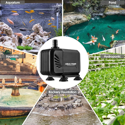 Mixigoo Teichpumpe Aquarium 15W Tauchpumpe Gartenpumpe Fontäne Wasserpumpe 1500L/H Pump