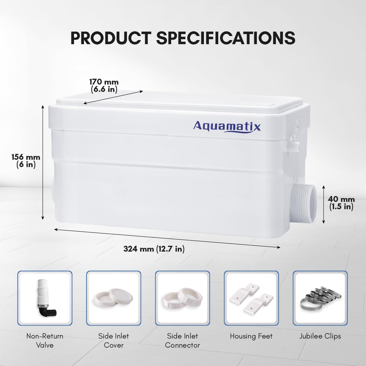 Aquamatix Duscha Duschpumpe 250W Hebeanlage Kompakte Abwasserpumpe  2 Zuläufe