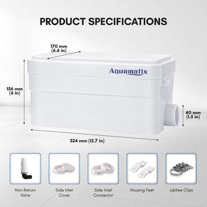 Aquamatix Duscha Duschpumpe 250W Hebeanlage Kompakte Abwasserpumpe  2 Zuläufe