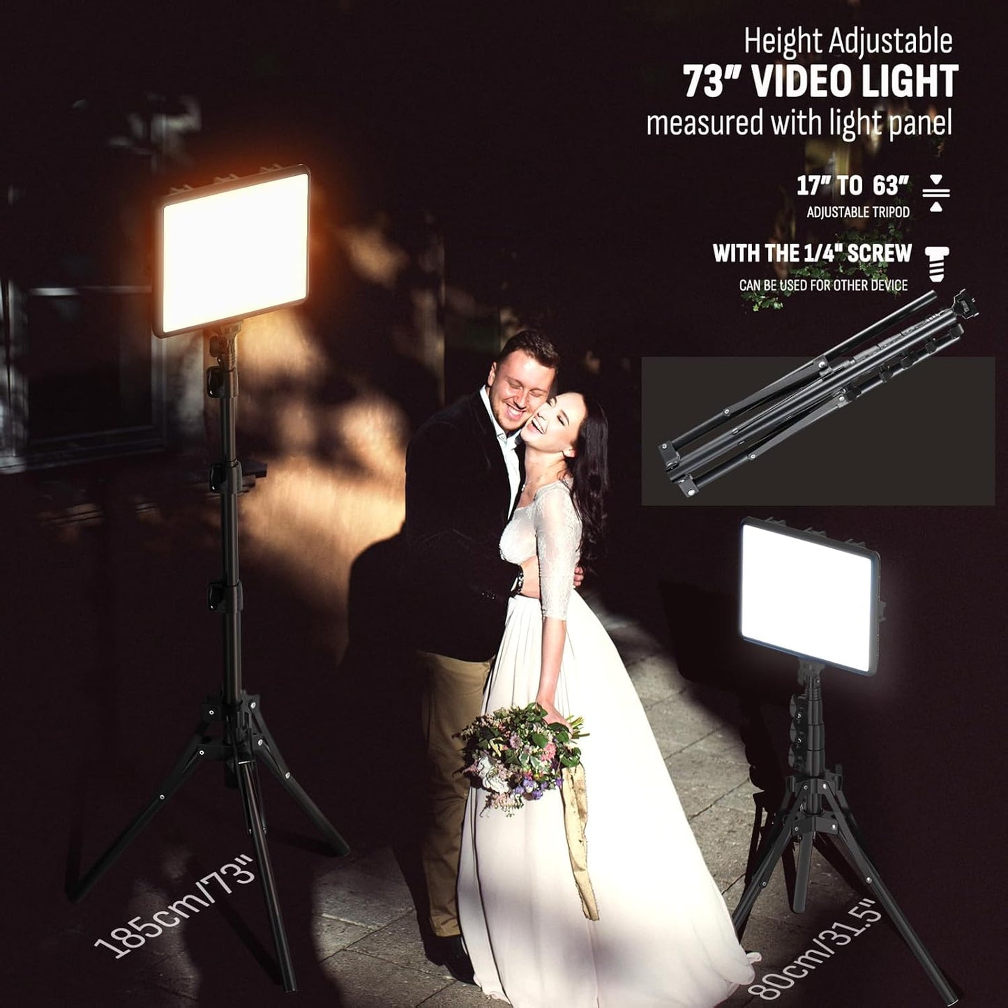 Arsoer Video Licht Set, 2-Pack 25x20 cm 15 W LED Studio Fotolicht, Dimmbares 2800–6500K Kamera Licht