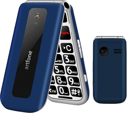 artfone F20 Blau - Seniorenhandy Klapphandy Ohne Vertrag Dual SIM 2G GSM Handy