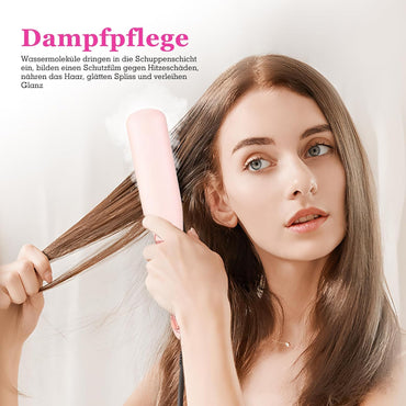 AraSyleon Dampf-Haarglätter Bürste 3-Temp Stufen PTC 30s Glättbürste Rosa