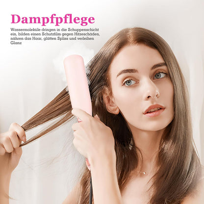 AraSyleon Dampf-Haarglätter Bürste 3-Temp Stufen PTC 30s Glättbürste Rosa