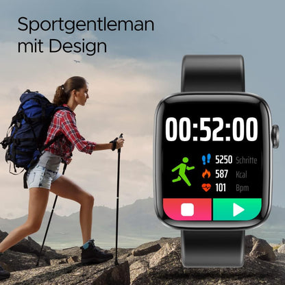 ARMODD Squarz 9 Pro Smartwatch Damen/Herren Fitness Tracker mit 1,72 Zoll Touchscreen