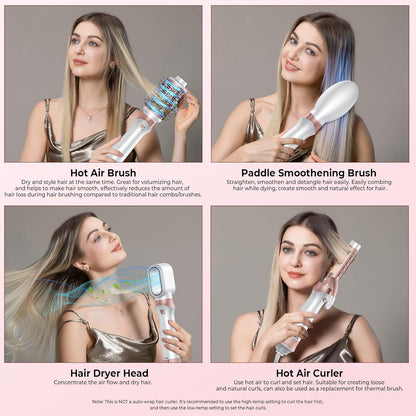 Haartrockner  Airstyler 4 in 1 Volumiser Hairstyler Ionen Warmluftbürste Föhn mit Föhnbürste