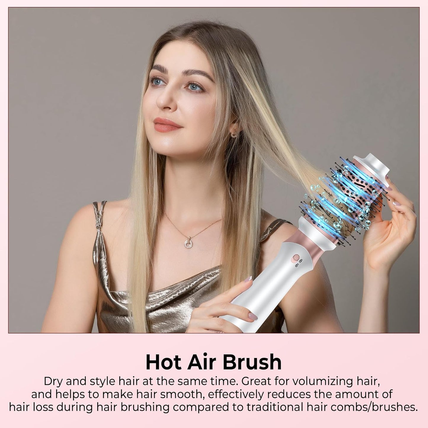 Haartrockner  Airstyler 4 in 1 Volumiser Hairstyler Ionen Warmluftbürste Föhn mit Föhnbürste
