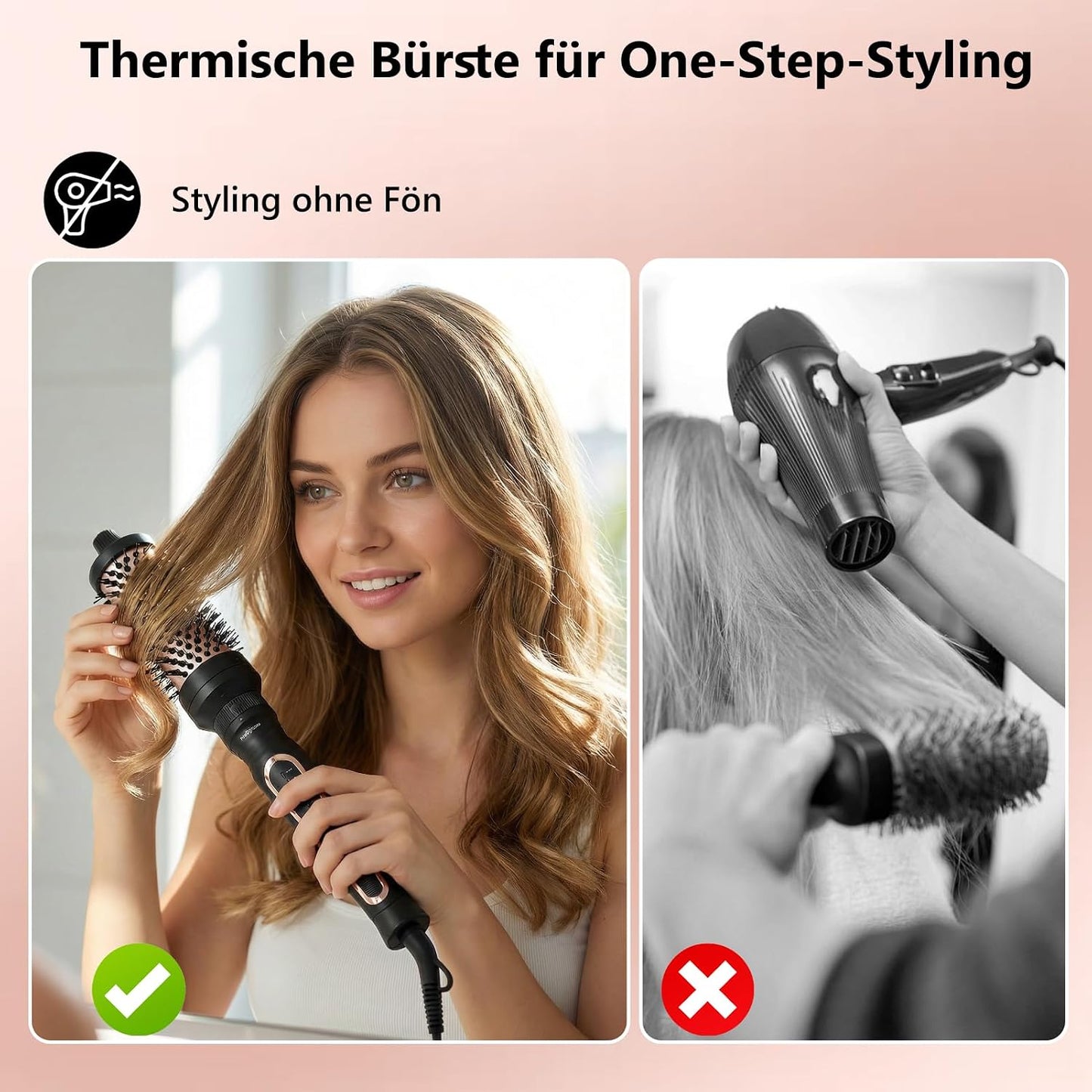 AraSyleon 3-in-1 Ionen-Wärmebürste Set (32/38/45mm), Thermobürste Rundbürste mit 5 Temp