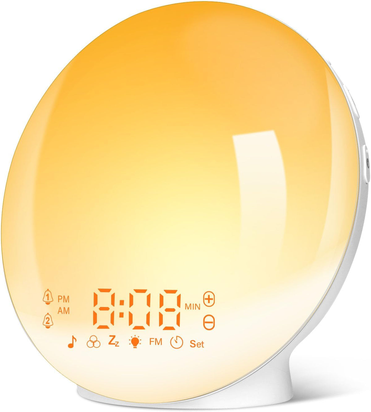 Tageslichtwecker Lichtwecker Wake up Light,Wecker Radio, 2 Alarmen Snooze 11 Farblicht