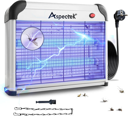 ASPECTEK Elektrischer Insektenvernichter 20W 2800V – UV Mückenfalle& Fliegenfalle