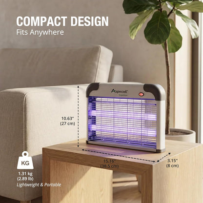 ASPECTEK Elektrischer Insektenvernichter 20W 2800V – UV Mückenfalle& Fliegenfalle