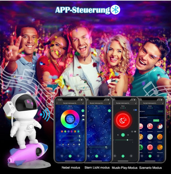 Astronaut LED Raketen Sternenhimmel Projektor Nachtlicht APP Steuerung Bluetooth mit Fernbedienung