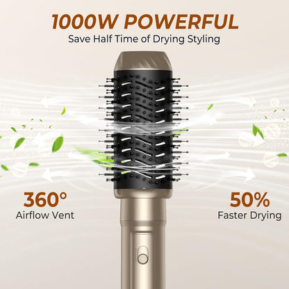 Atopskins Airstyler Set 6 in 1 Warmluftbürste Set, 1000W Stylingbürsten Set Gold