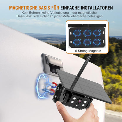 ATOVANKA Solar Rückfahrkamera Kabellos,9600Mah Magnetic Hitch,1080P