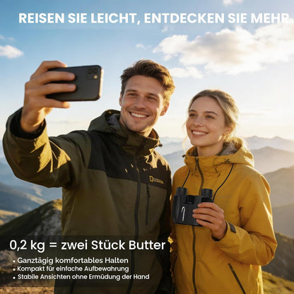 Aurosports Fernglas 10x25 Kompakt Ferngläser Kinder Erwachsene Klein Nachtsicht