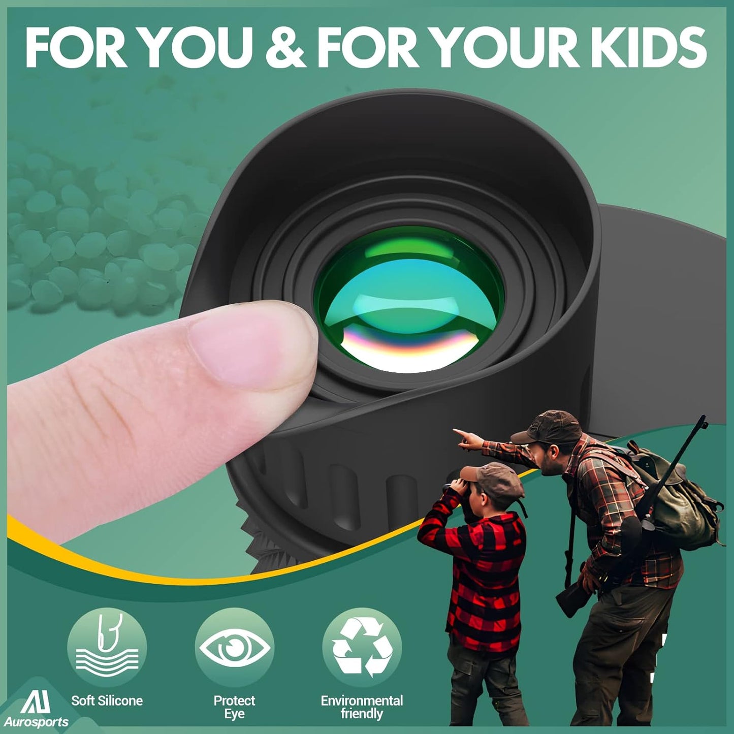 Aurosports Fernglas 10x25 Kompakt Ferngläser Kinder Erwachsene Klein Nachtsicht