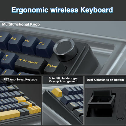 AULA F75 Mechanische Tastatur Gaming,2.4GHz/Type-C/BT5.0 Mechanical Keyboard