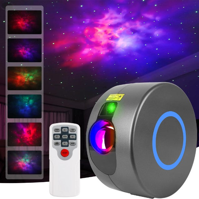 Projecteur d'aurores boréales – Projecteur de poupe – Projecteur de galaxie – 10 modes d'éclairage différents – Gris – Cadeau de Saint-Nicolas et de Noël