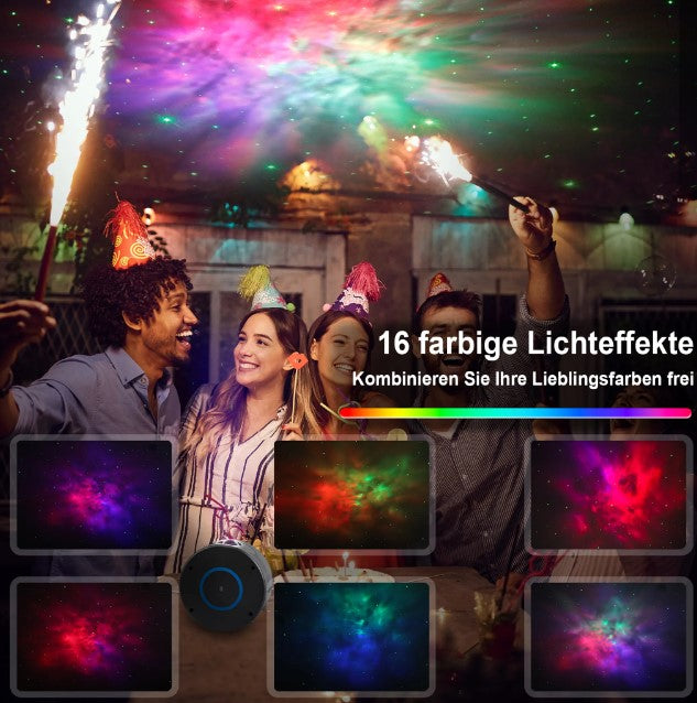 Projecteur d'aurores boréales – Projecteur de poupe – Projecteur de galaxie – 10 modes d'éclairage différents – Gris – Cadeau de Saint-Nicolas et de Noël