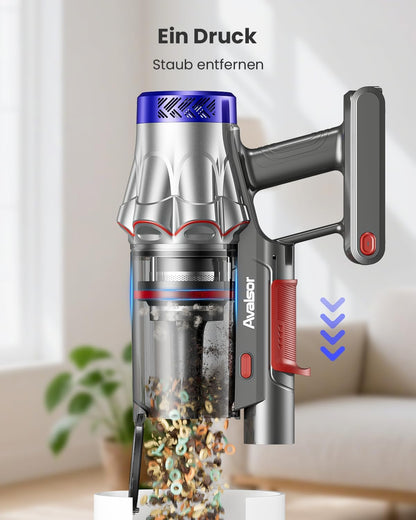 Avalsor CyberG9 Akku Staubsauger 50000Pa/600W/65Min Kabellos 1,8L mit OLED-Display