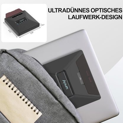 Alxum Externes DVD CD Laufwerk für Laptop,  extern USB mit SATA-Schnittstelle,T050A
