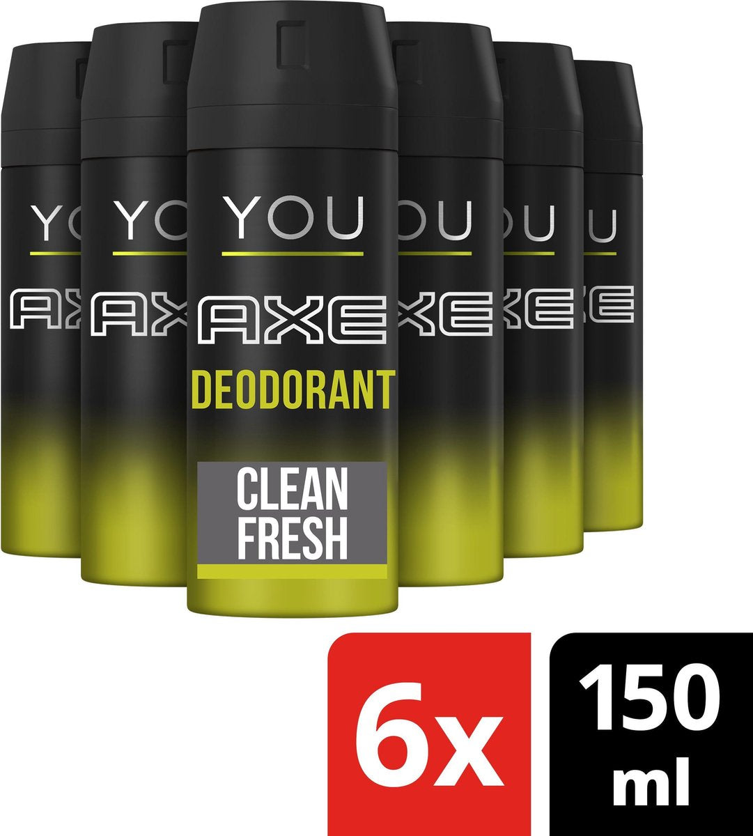Ax 6x 150 ml Clean Fresh Deospray Déodorant Spray Corps Homme